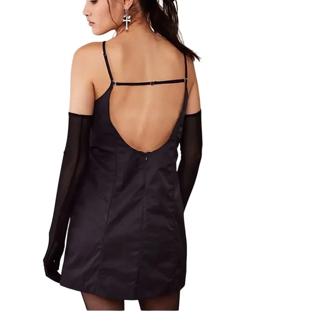 NWT Free People Marissa Little Black Dress Size Large Minimalist NYE Chic